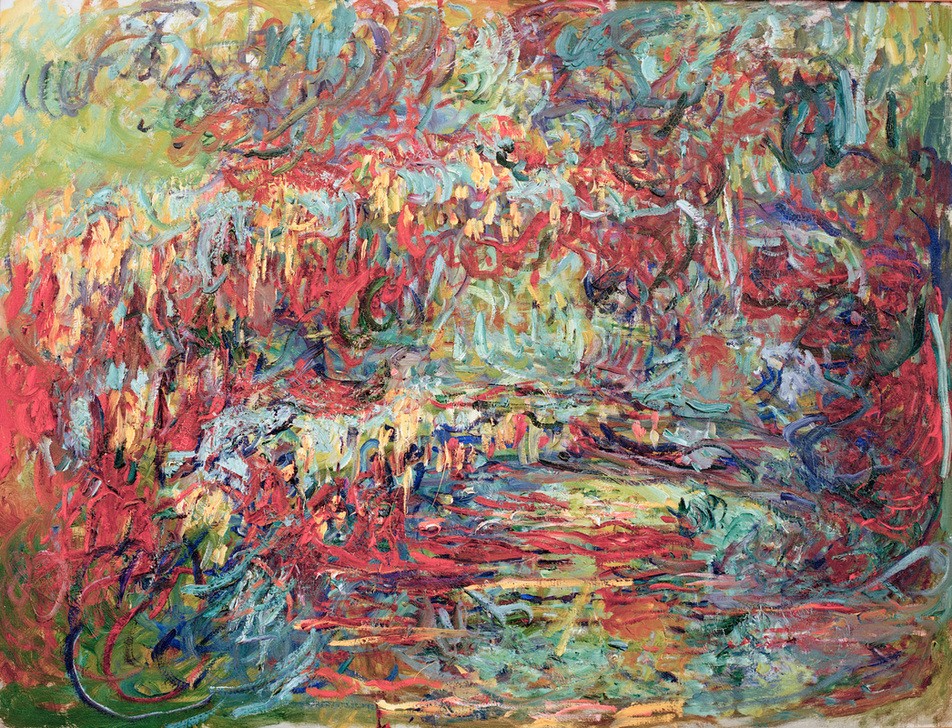 Claude Monet, Le Pont japonais (Die japanische Brücke) (Brücke,Garten Und Park,Landschaft,Wasser,Impressionismus,See,Französische Kunst,Ziergarten,Gartenteich)