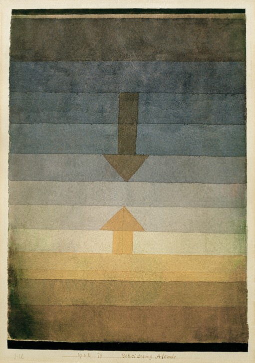 Paul Klee, Scheidung Abends (Deutsche Kunst,Pfeil,Tageszeiten,Abend,Scheidung,Schweizerische Kunst,Dämmerung)