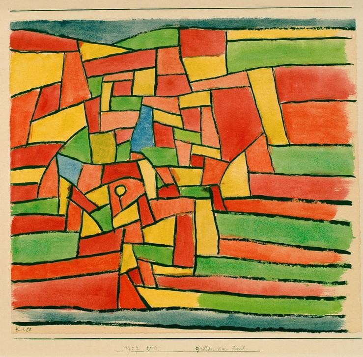Paul Klee, Garten am Bach (Bauhaus,Deutsche Kunst,Bach,Schweizerische Kunst,Abstraktion,Garten)
