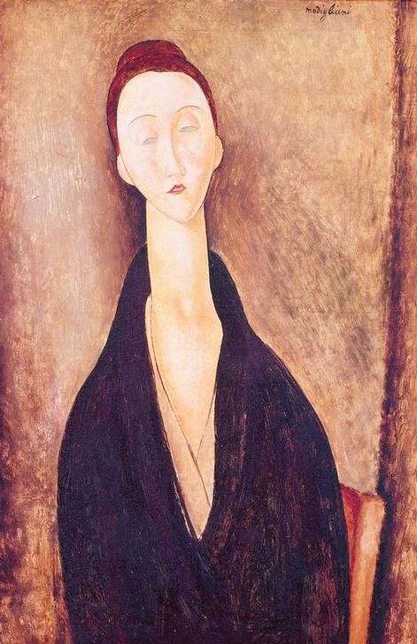Amedeo Modigliani, Hanka Zborowska (Kontemplation,Individualität,Braune Haare,Frisur)