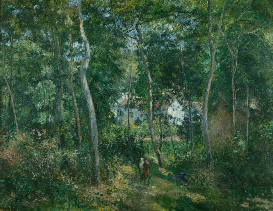 Camille Pissarro, The Backwoods of l’Hermitage (Impressionismus,Baum,Tag,Horizontale)