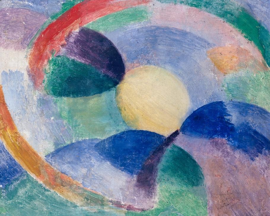 Robert Delaunay, Circular shapes, moon (Mond,Kubismus,Tag,Französische Kunst,Kreis,Abstraktion,Orphismus,Privatsammlung,Farbigkeit)