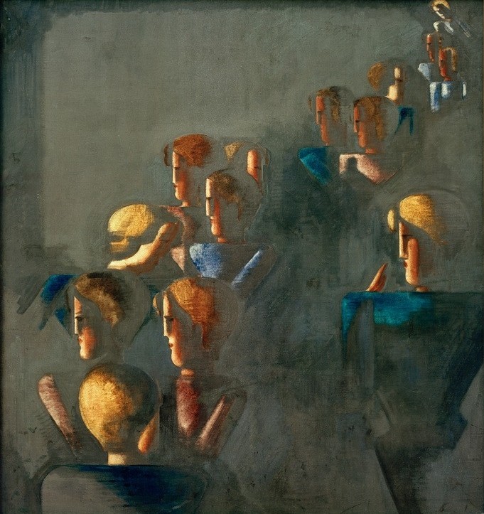 Oskar Schlemmer, Blaues Bild (Bauhaus,Deutsche Kunst,Gruppenbild,Kunst)