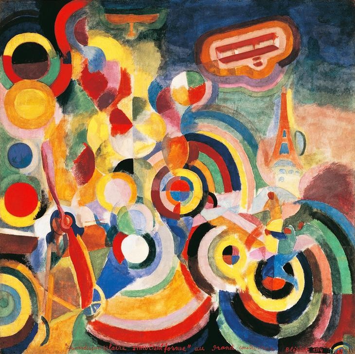 Robert Delaunay, Homage to Blériot (Architektur,Kubismus,Fantasy,Technik,Tag,Kreis,Fliegen,Bewegung,Hommage)