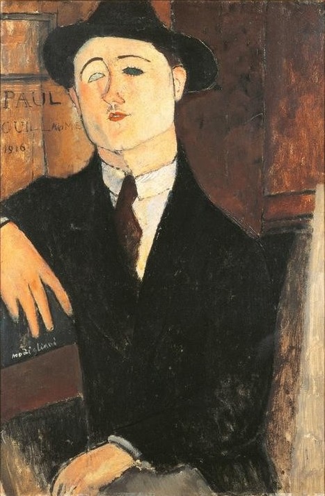 Amedeo Modigliani, Paul Guillaume (Hut,Portrait,Tag,Stuhl,Sitzen)