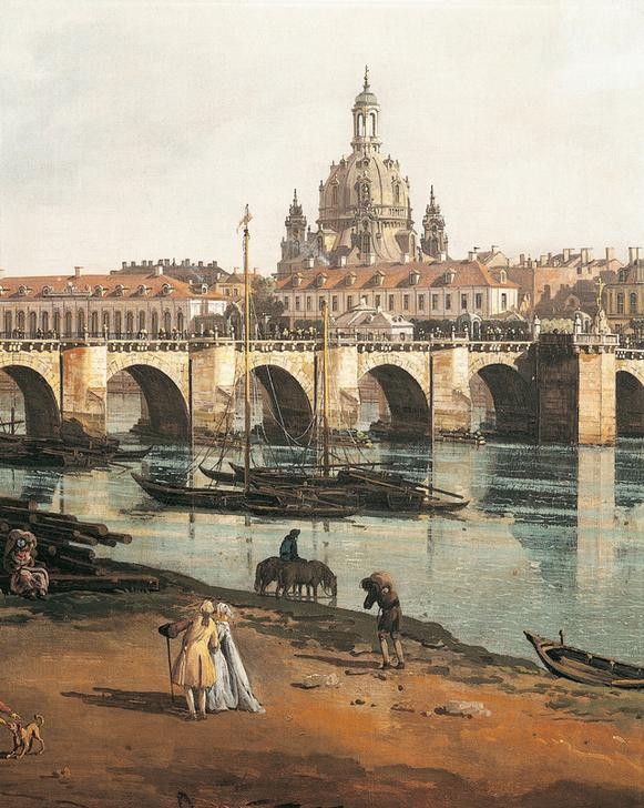 Bernardo Bellotto, Dresden (Dresden, Fluss, Elbe, Brücke,  Architektur, Gebäude, Vedute, historische Stadt, Malerei, Wohnzimmer, Wunschgröße, Klassiker, bunt)