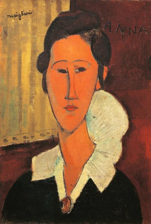 Amedeo Modigliani, Hanka Zborowska (Kunst,Tag,Brosche,Halskragen)