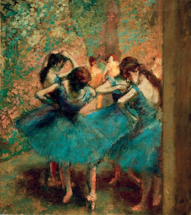 Edgar Degas, Danseuses bleues (Ballett,Musik,Tänzerin,Tanz,Theater,Impressionismus,Französische Kunst,Blau,Ballerina)