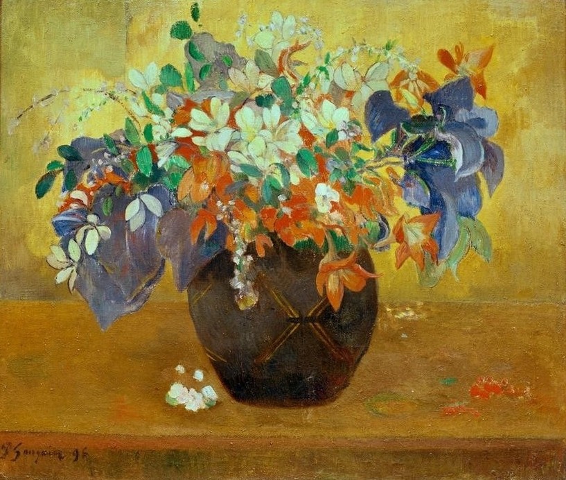 Paul Gauguin, Vase mit roten Blumen (Kunst,Stillleben,Blumenstrauss,Vase,Französische Kunst,Blume,Synthetismus,Rot)