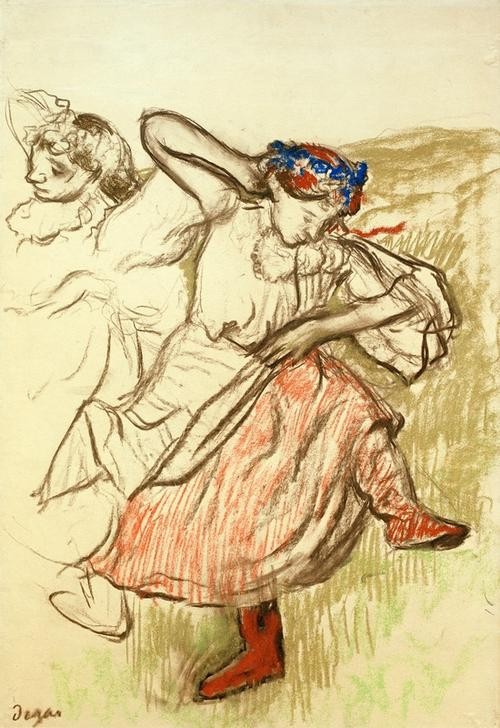 Edgar Degas, Russische Tänzerinnen (Tänzerin,Tanz,Volkskunde,Impressionismus,Volkstanz,Französische Kunst,Land Und Leute)