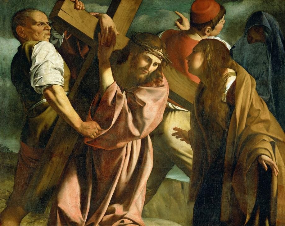 Caravaggio, Die Kreuztragung Christi (Kreuztragung, Christus, Passion, Leid, Christentum, Religion, Neues Testament, Bibel, Barock, Klassiker, Malerei, Wunschgröße, Wohnzimmer)