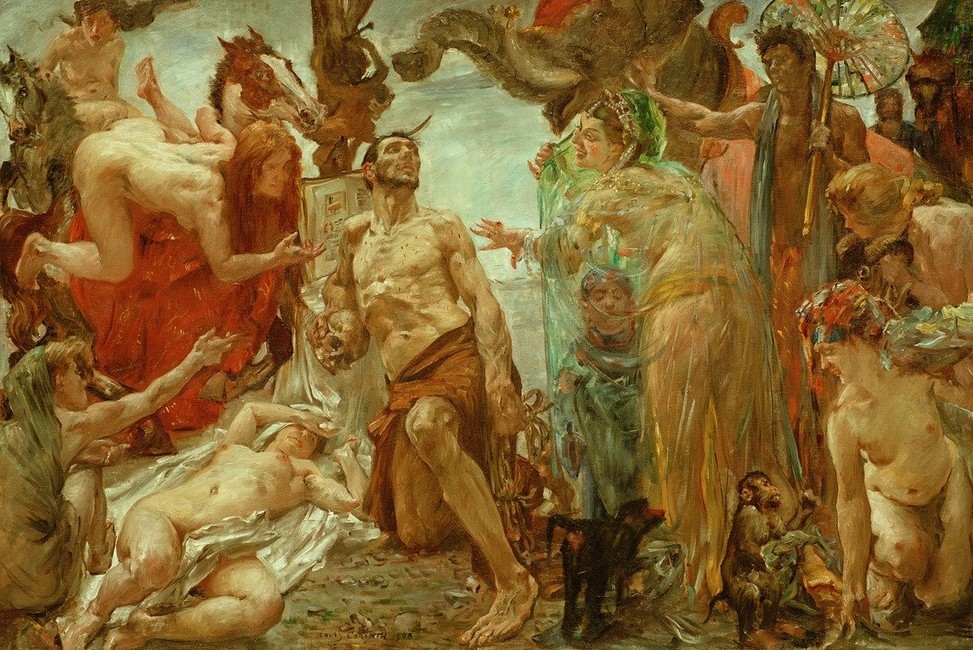 Lovis Corinth, Versuchung des heiligen Antonius (Christentum,Deutsche Kunst,Frau,Heilige,Religion,Impressionismus,Akt,Verführung,Eremit,Heiligenlegende,Versuchung,Johannistrieb,Sexualität,Zölibat)