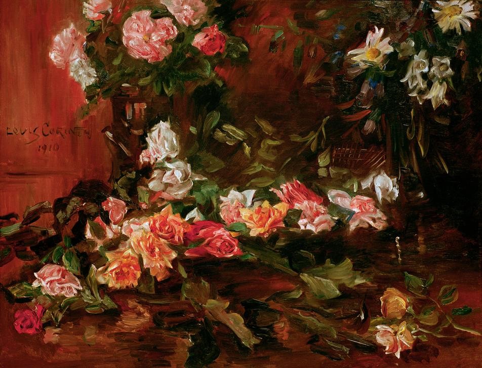 Lovis Corinth, Rosen (Botanik,Deutsche Kunst,Kunst,Rose,Impressionismus,Stillleben,Blume)
