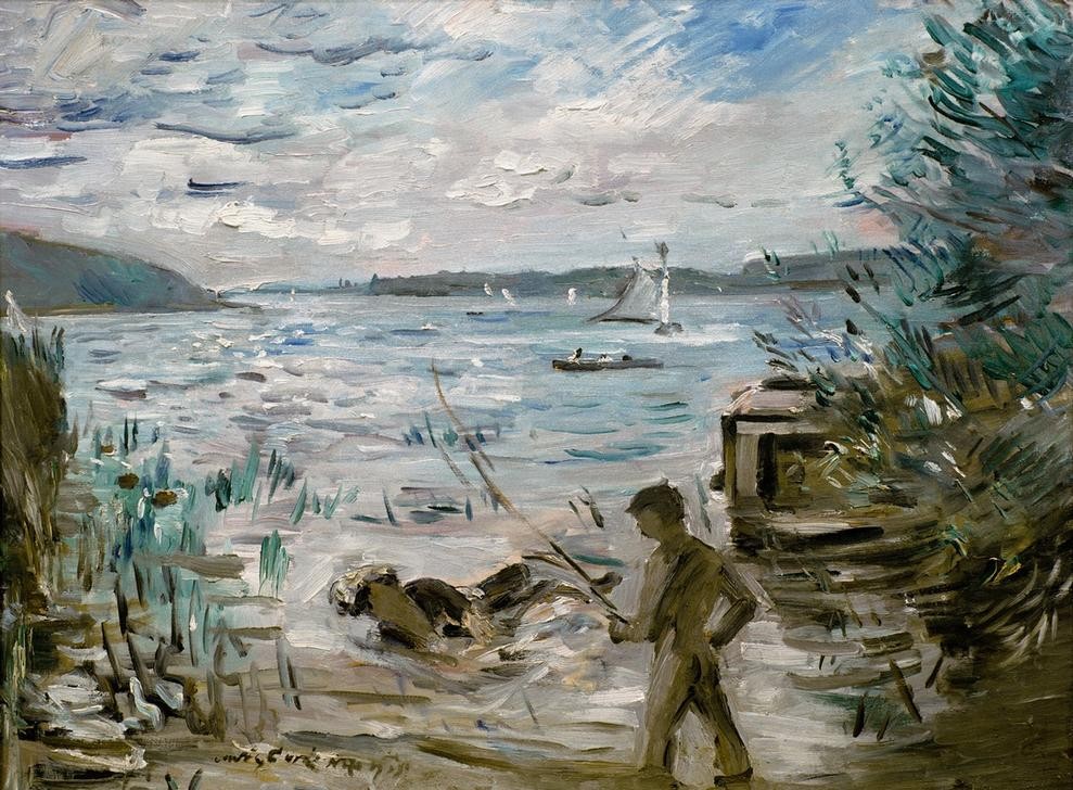 Lovis Corinth, Am Müritzsee (Angeln (Sport),Bad Im Freien,Deutsche Kunst,Landschaft,Impressionismus,See,Sommerurlaub)
