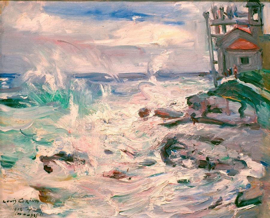 Lovis Corinth, Sturm auf Cap Ampeglio (Deutsche Kunst,Küste,Landschaft,Meteorologie,Meer,Impressionismus,Unwetter,Welle,Sturm)