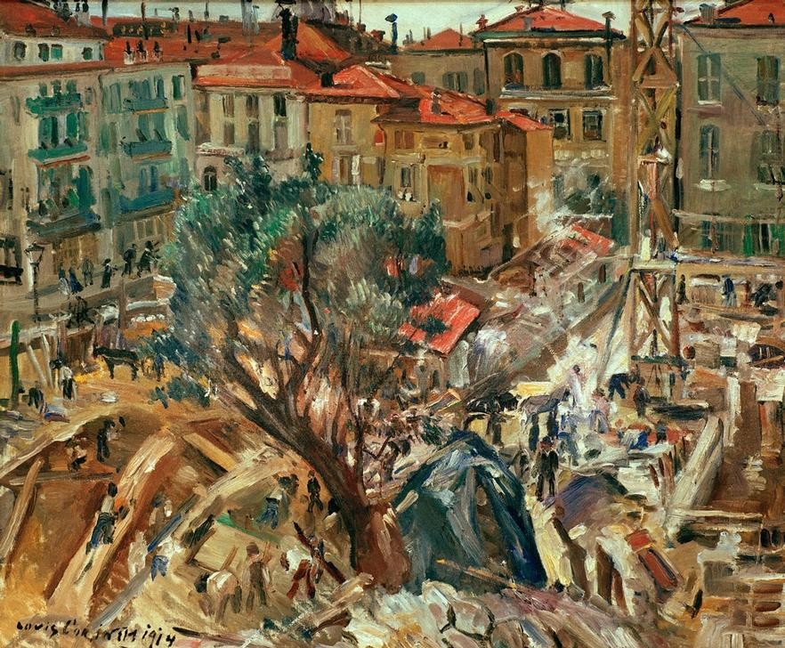 Lovis Corinth, Neubau in Monte Carlo (Architektur,Deutsche Kunst,Impressionismus,Baustelle,Architekturdarstellung)