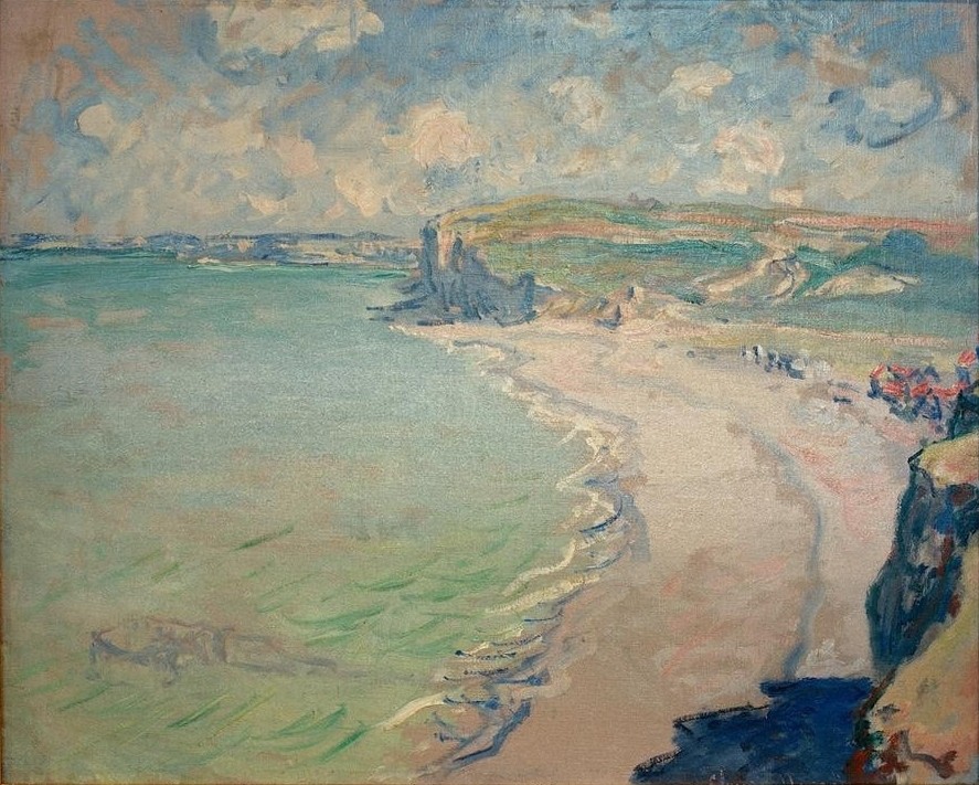 Claude Monet, La plage de Pourville (Der Strand von Pourville) (Küste,Landschaft,Strand,Meer,Impressionismus,Sand,Französische Kunst,Sandstrand)