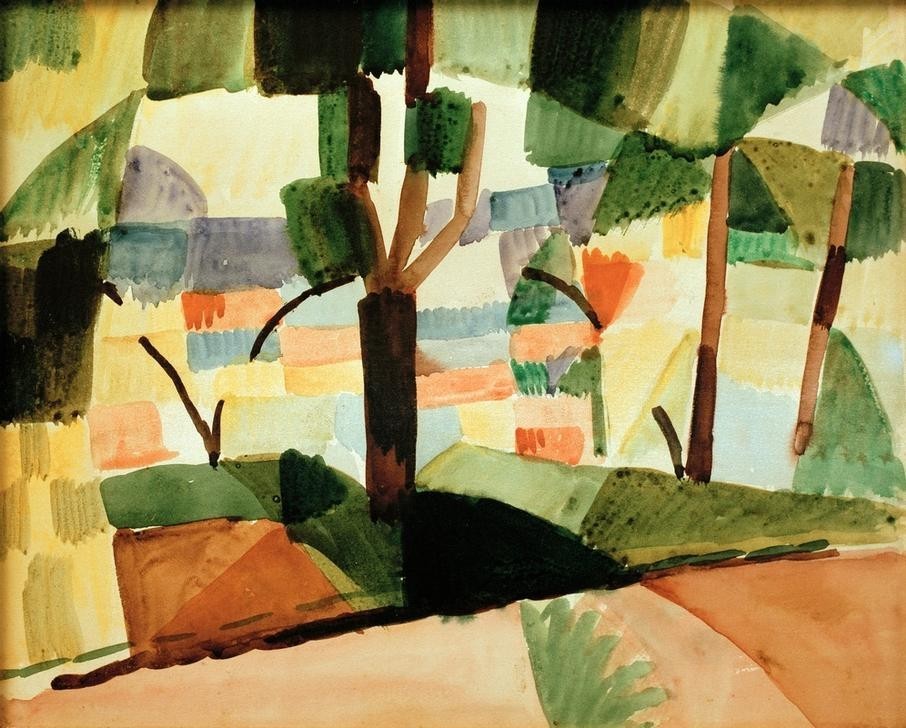 August Macke, Kandern IV (Deutsche Kunst,Landschaft,Expressionismus,Der Blaue Reiter,Abstraktion)