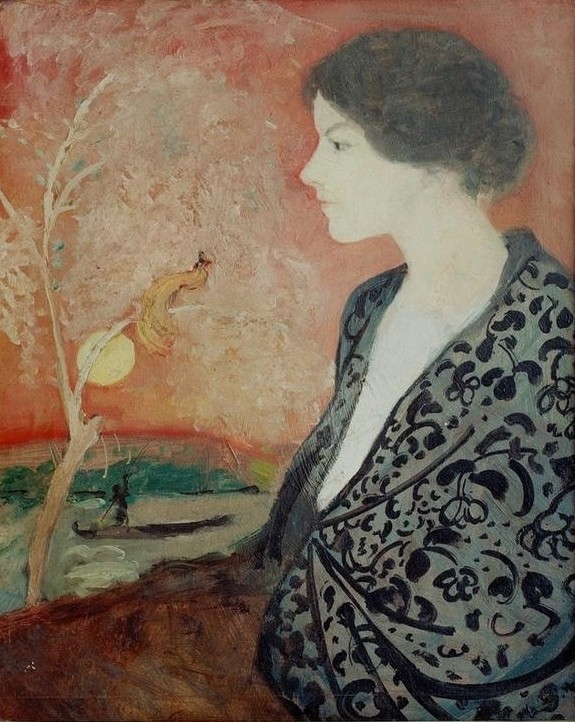 August Macke, Porträtstudie Elisabeth Gerhardt (Ehefrau,Deutsche Kunst,Frau,Maler (Künstler),Ehefrau Von Berühmten,Portrait,Künstlerfrau,Person)