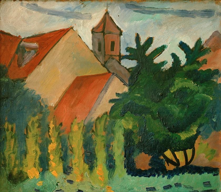 August Macke, Kirche in Kandern (Deutsche Kunst,Geographie,Kirche,Topographie)
