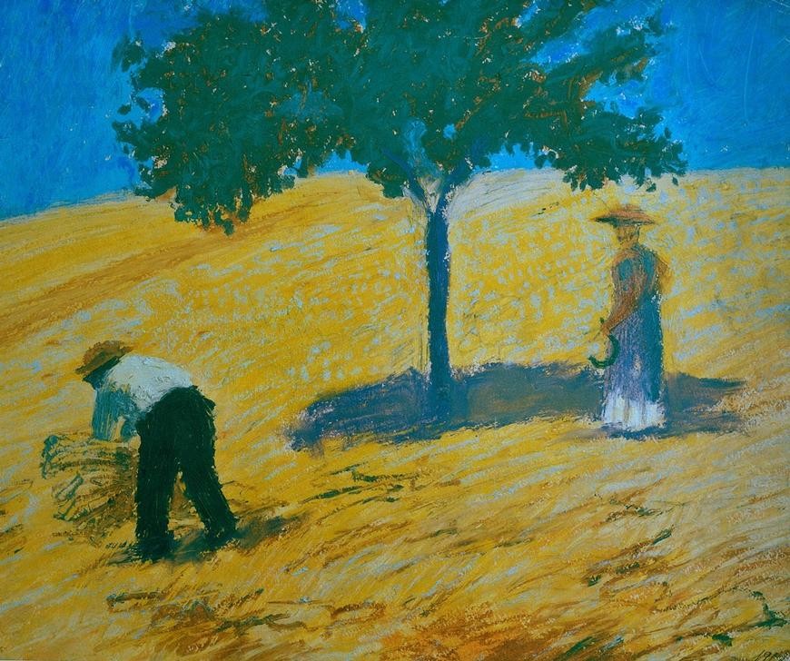 August Macke, Baum im Kornfeld (Deutsche Kunst,Ernte,Getreideanbau,Expressionismus,Getreide,Der Blaue Reiter,Landwirtschaft)