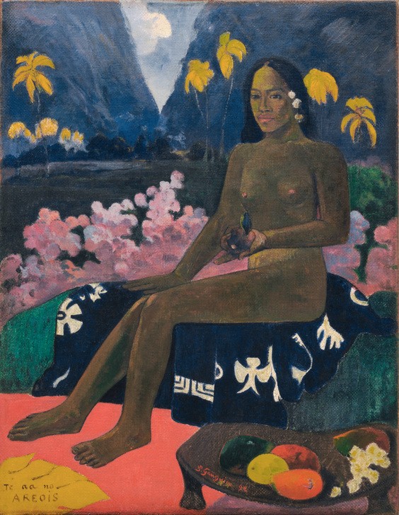 Paul Gauguin, Te aa no Areois (Frau,Früchte,Kunst,Obst,Völkerkunde,Naturvölker,Akt,Französische Kunst,Exotik,Ureinwohnerin,Ganzfigurig,Keim,Land Und Leute)