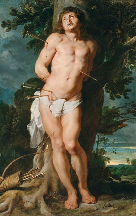 Peter Paul Rubens, Der heilige Sebastian (Flämische Kunst,Heilige,Kunst,Mann,Pfeil,Barock,Akt,Baum,Köcher,Niederländische Kunst,Heiliger,Pfeil Und Bogen)