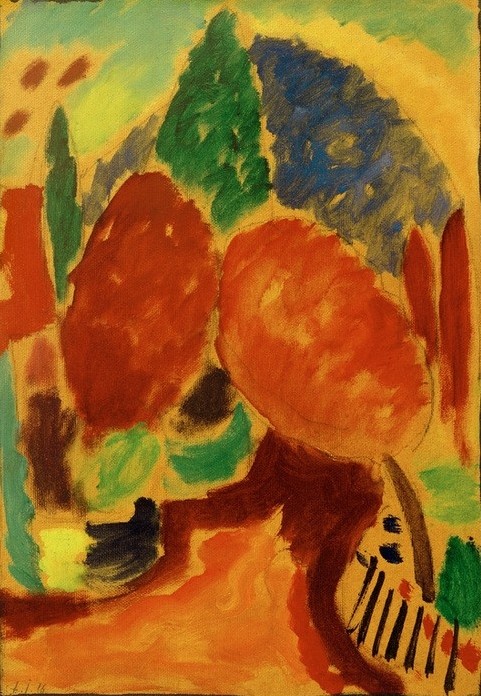 Alexej von Jawlensky, Variation: Der orange Weg (Kunst,Landschaft,Baum,Expressionismus,Der Blaue Reiter,Russische Kunst,Weg,Farbigkeit,Farbe)