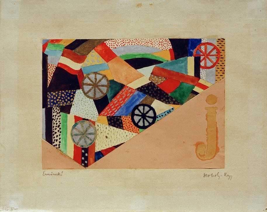 Laszlo Moholy-Nagy, Ohne Titel (Bauhaus,Deutsche Kunst,Kunst,Landschaft,Rad,Konstruktivismus,Abstrakte Kunst,Ungarische Kunst,Abstraktion,Privatsammlung)