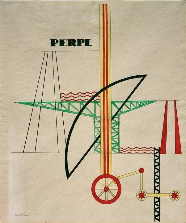 Laszlo Moholy-Nagy, Perpe (Bauhaus,Deutsche Kunst,Geometrie,Kunst,Rad,Konstruktivismus,Technik,Abstrakte Kunst,Ungarische Kunst,Abstraktion,Privatsammlung,Schrift,Bewegung)