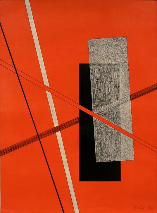 Laszlo Moholy-Nagy, Konstruktionen. 6. Kestner-Mappe (Bauhaus,Deutsche Kunst,Geometrie,Kunst,Konstruktivismus,Abstrakte Kunst,Ungarische Kunst,Rot)