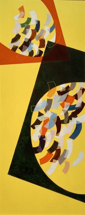 Laszlo Moholy-Nagy, CHF for Y (Bauhaus,Deutsche Kunst,Kunst,Konstruktivismus,Abstrakte Kunst,Ungarische Kunst,Privatsammlung,Gelb,Form)