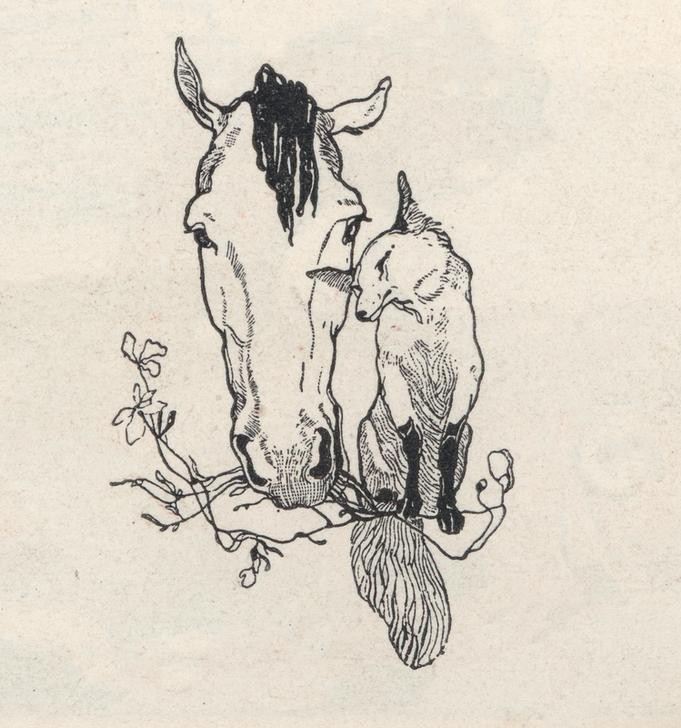 Carl Fahringer, Unbekannt (FUCHS, KINDER- UND JUGENDBUCH, LITERATUR, MÄRCHEN, PFERD (TIER), MORAL, ÖSTERREICHISCHE KUNST, HILFELEISTUNG, ILLUSTRATION, BUCHILLUSTRATION, SOLIDARITÄT, SAMMLUNG AKG-IMAGES, GERLACH & WIEDLING, PERSON, SYMBOLIK)