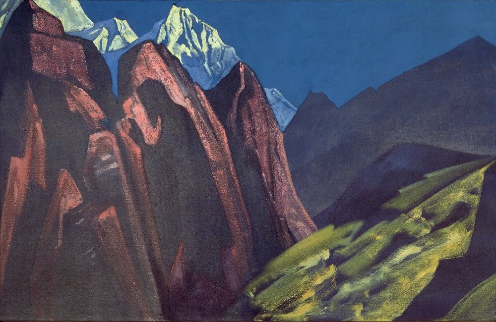 Nikolai Konstantinowitsch Roerich, Der Schatten des Meisters (Gebirge,Kunst,Landschaft,Sowjetische Kunst,Russische Kunst)