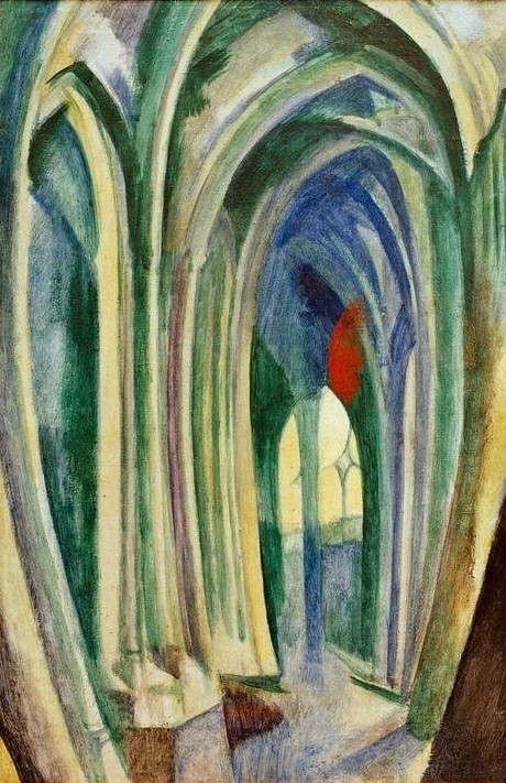 Robert Delaunay, No. 5, Époque de St. Séverin (Architektur,Kirche,Kubismus,Interieur,Architekturdarstellung,Französische Kunst,Innenansicht)