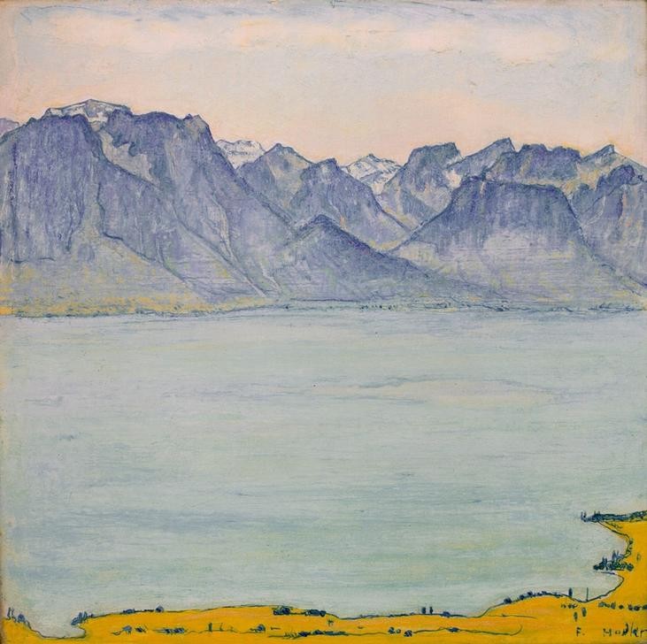 Ferdinand Hodler, Genfersee bei Chamby (Gebirge,Geographie,Jugendstil,Landschaft,See,Schweizerische Kunst,Topographie)