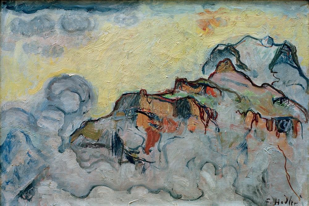 Ferdinand Hodler, Jungfrau von Mürren aus (Gebirge,Geographie,Jugendstil,Landschaft,Schweizerische Kunst,Topographie)