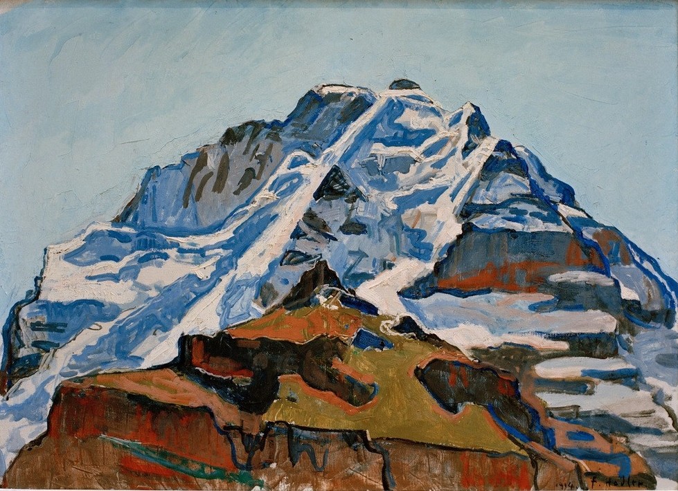 Ferdinand Hodler, Die Jungfrau von Mürren aus (Gebirge,Geographie,Jugendstil,Landschaft,Schweizerische Kunst,Topographie)