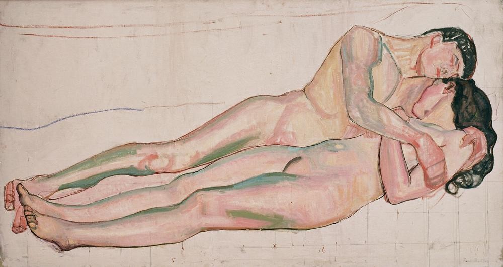 Ferdinand Hodler, Die Liebe (Frau,Jugendstil,Liebe Und Ehe,Liebespaar,Mann,Mensch,Symbolismus,Akt,Schweizerische Kunst,Sexualität,Post Coitum,Schlafen (Schlaf))