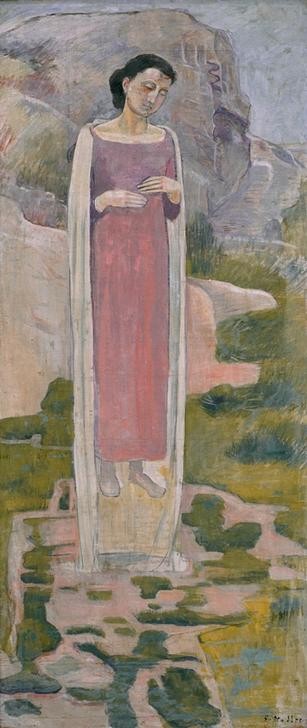 Ferdinand Hodler, Der Auserwählte (Frau,Jugendstil,Mythologie,Symbolismus,Vision,Fee,Schweizerische Kunst,Schweben,Volksglaube,Elevation)