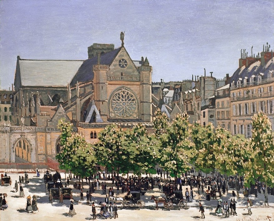 Claude Monet, St. Germain l’Auxerrois (Geographie,Kirche,Impressionismus,Architekturdarstellung,Französische Kunst,Aussenansicht,Topographie)