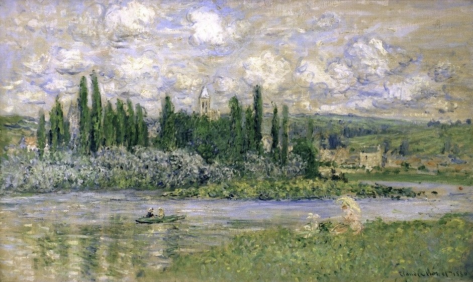 Claude Monet, Vue de Vetheuil (Ansicht von Vetheuil sur Seine) (Kunst,Landschaft,Impressionismus,Fluss,Französische Kunst)