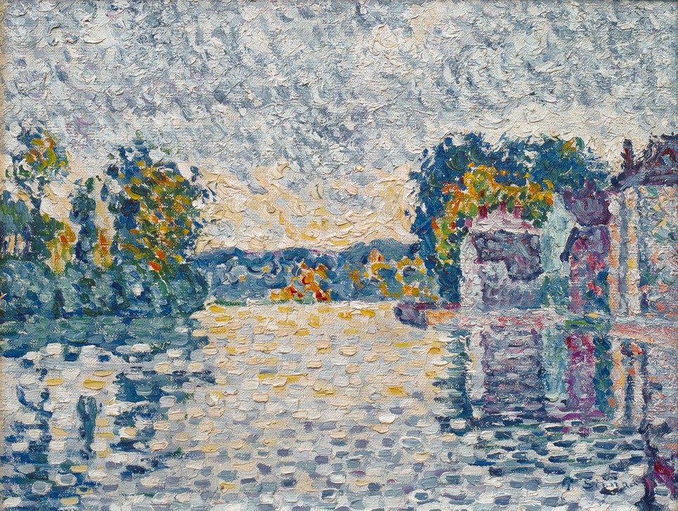 Paul Signac, Die Seine bei Samois (Landschaft,Fluss,Pointillismus,Französische Kunst,Jahrhundertwende)