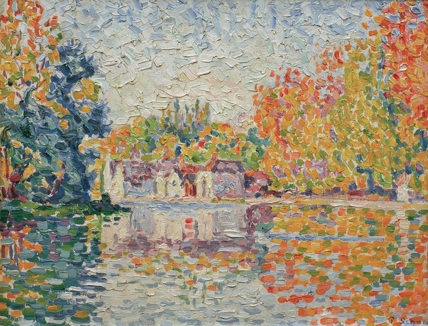 Paul Signac, Die Seine bei Samois (Landschaft,Fluss,Pointillismus,Französische Kunst,Jahrhundertwende)