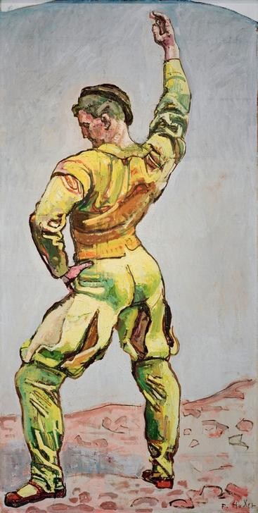 Ferdinand Hodler, Einmütigkeit (Herrenmode,Länder,Landsknecht,Mann,Militär,Soldat,Portrait,Schweizerische Kunst)