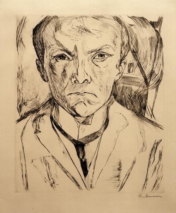 Max Beckmann, untitled (Portrait, Zeichnung, Expressionismus, Klassische Moderne, Wunschgröße, Wohnzimmer, Treppenhaus, schwarz/weiß)