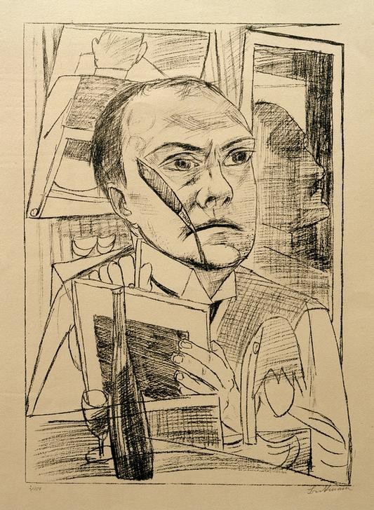 Max Beckmann, untitled (Portrait, Zeichnung, Expressionismus, Klassische Moderne, Wunschgröße, Wohnzimmer, Treppenhaus, schwarz/weiß)