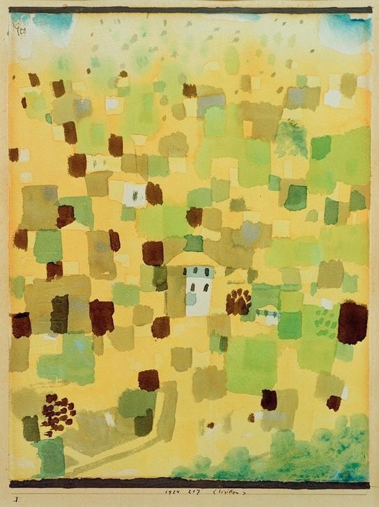Paul Klee, Sizilien (Bauhaus,Landschaft,Musik,Schweizerische Kunst, Synästhesie,Abstraktion,Gelb, Süden, Klassische Moderne, Wunschgröße, Wohnzimmer, Treppenhaus)