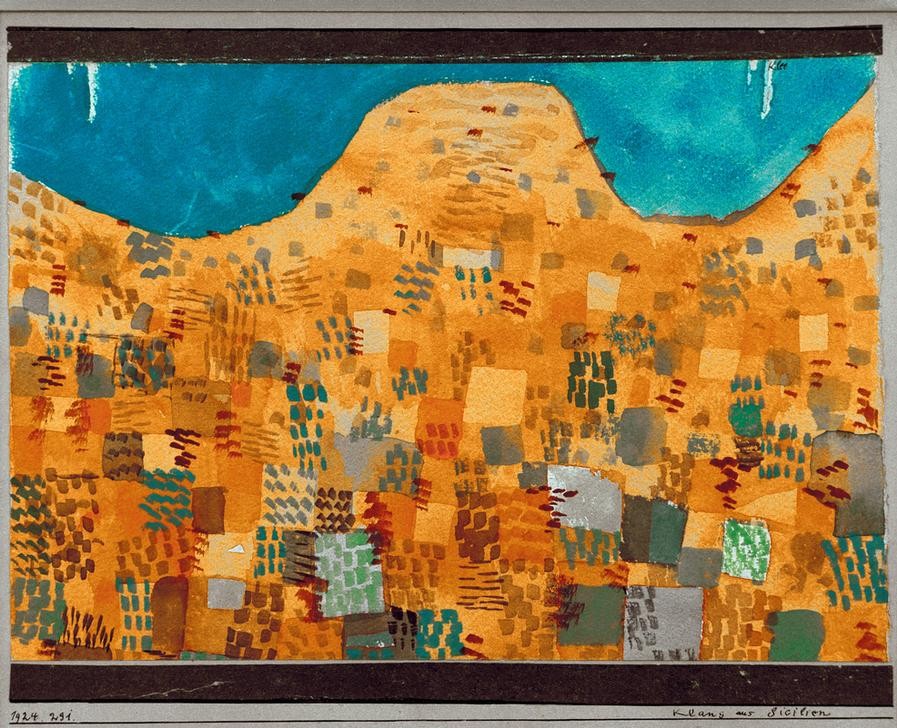 Paul Klee, Klang aus Sizilien (Bauhaus,Küste,Landschaft,Musik,Meer,Schweizerische Kunst,Synästhesie,Süden, Klassische Moderne, Wunschgröße, Wohnzimmer, Treppenhaus)