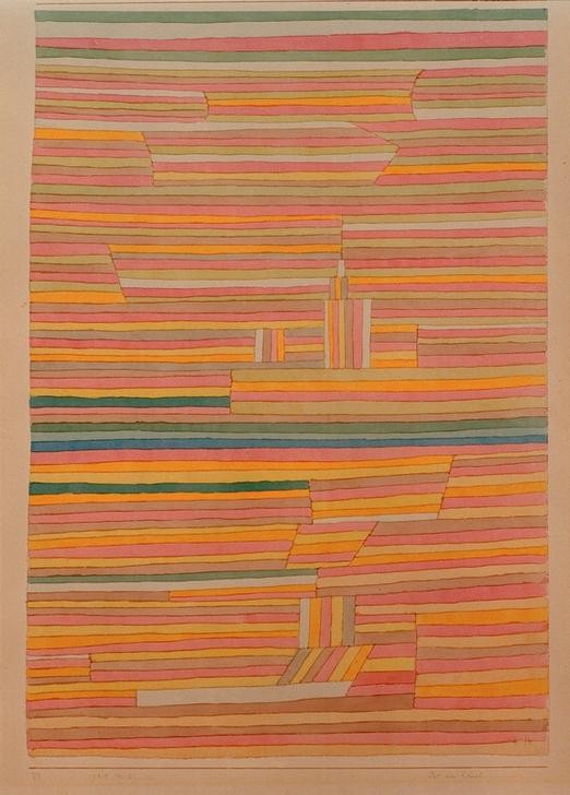 Paul Klee, Ort am Kanal (Bauhaus,Kanal,Landschaft,Schweizerische Kunst, abstrakte Kunst, Klassische Moderne, Wunschgröße, Wohnzimmer, Treppenhaus)